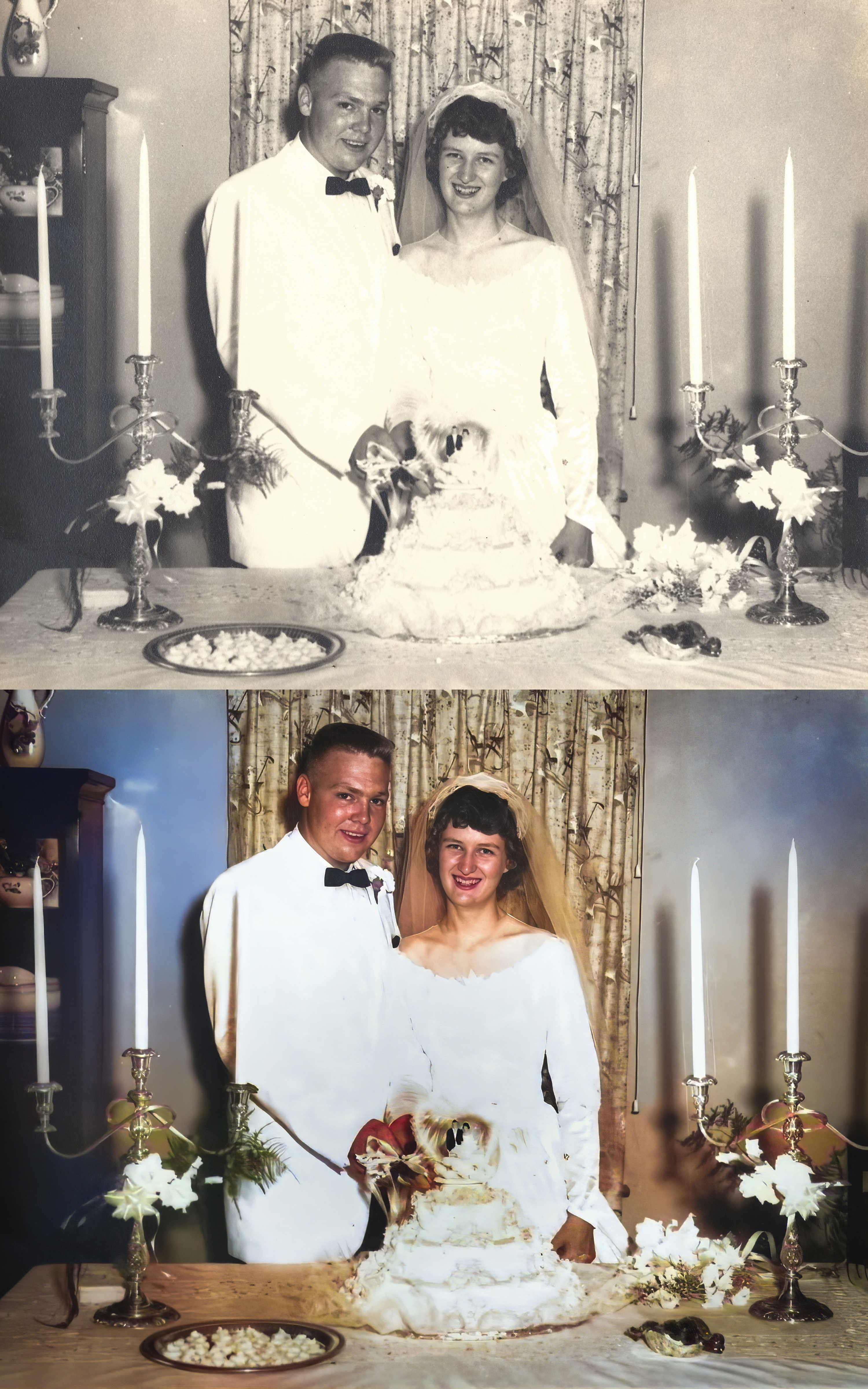 Photo Restoration Example - Britt and Linda